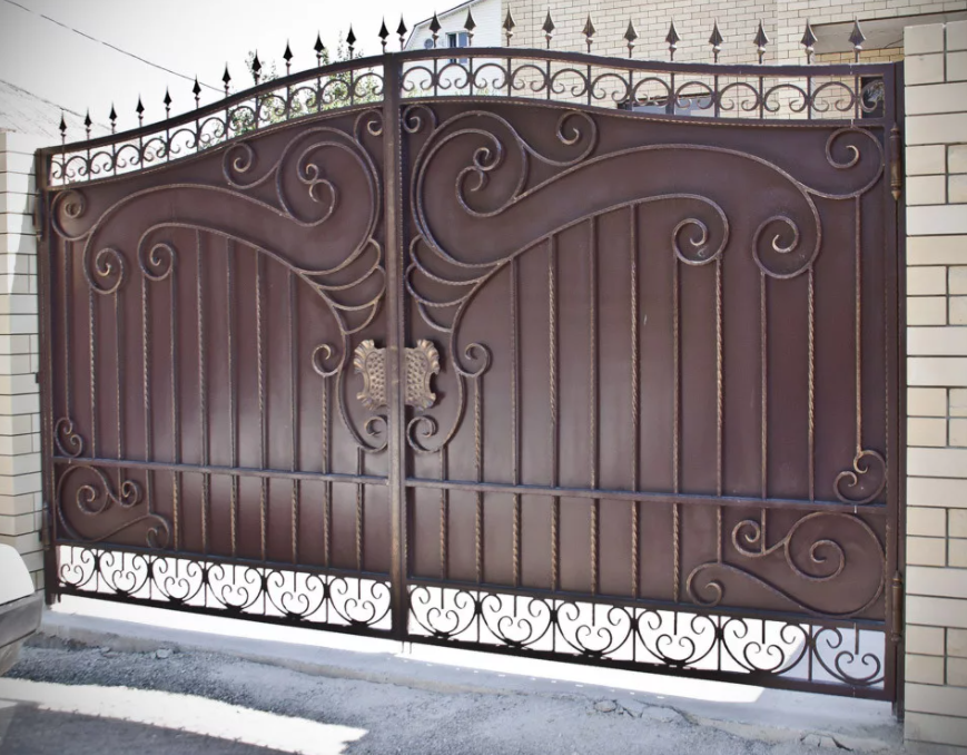 Ворота из профнастила — как сделать своими руками красивые ворота (95 фото)