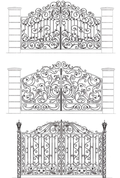 пример эскизов кованых ворот