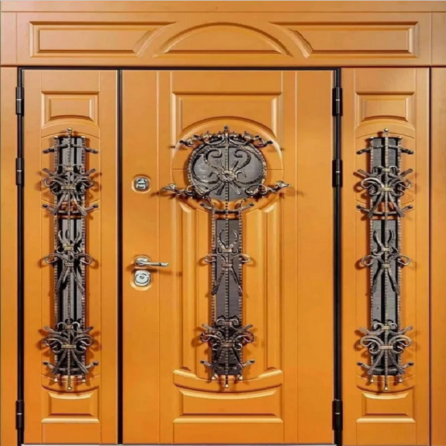 кованые двери варианты элитной отделки